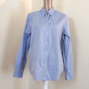 Orvis Blue Wrinkle Free 100% Cotton Button Front Dress Shirt Size 10